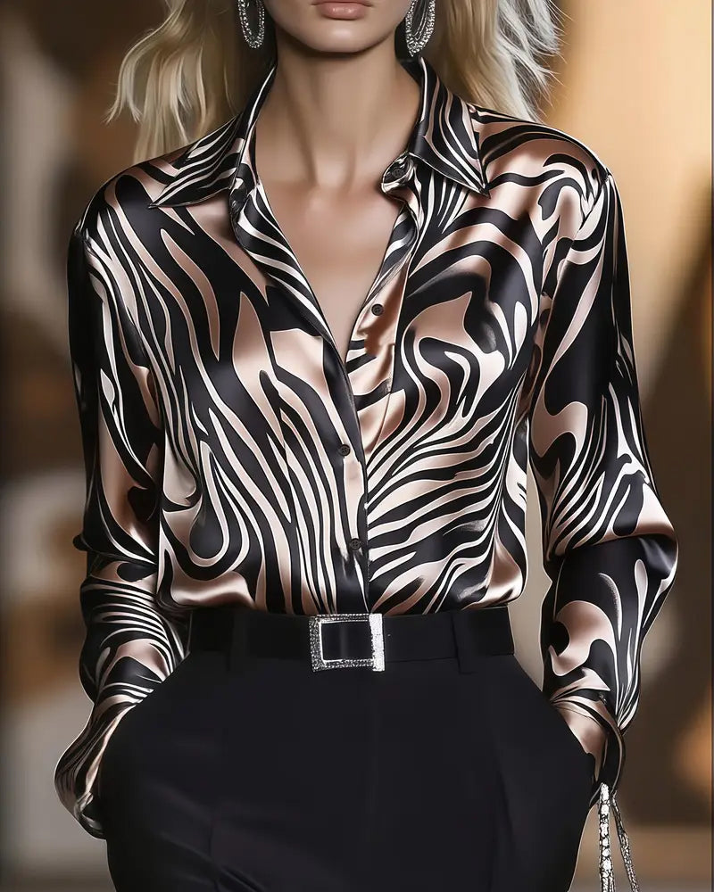 Elegantná trendy košeľa s potlačou