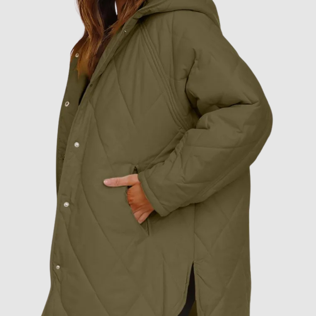 Kristýna – Oversize zimný kabát s kapucňou