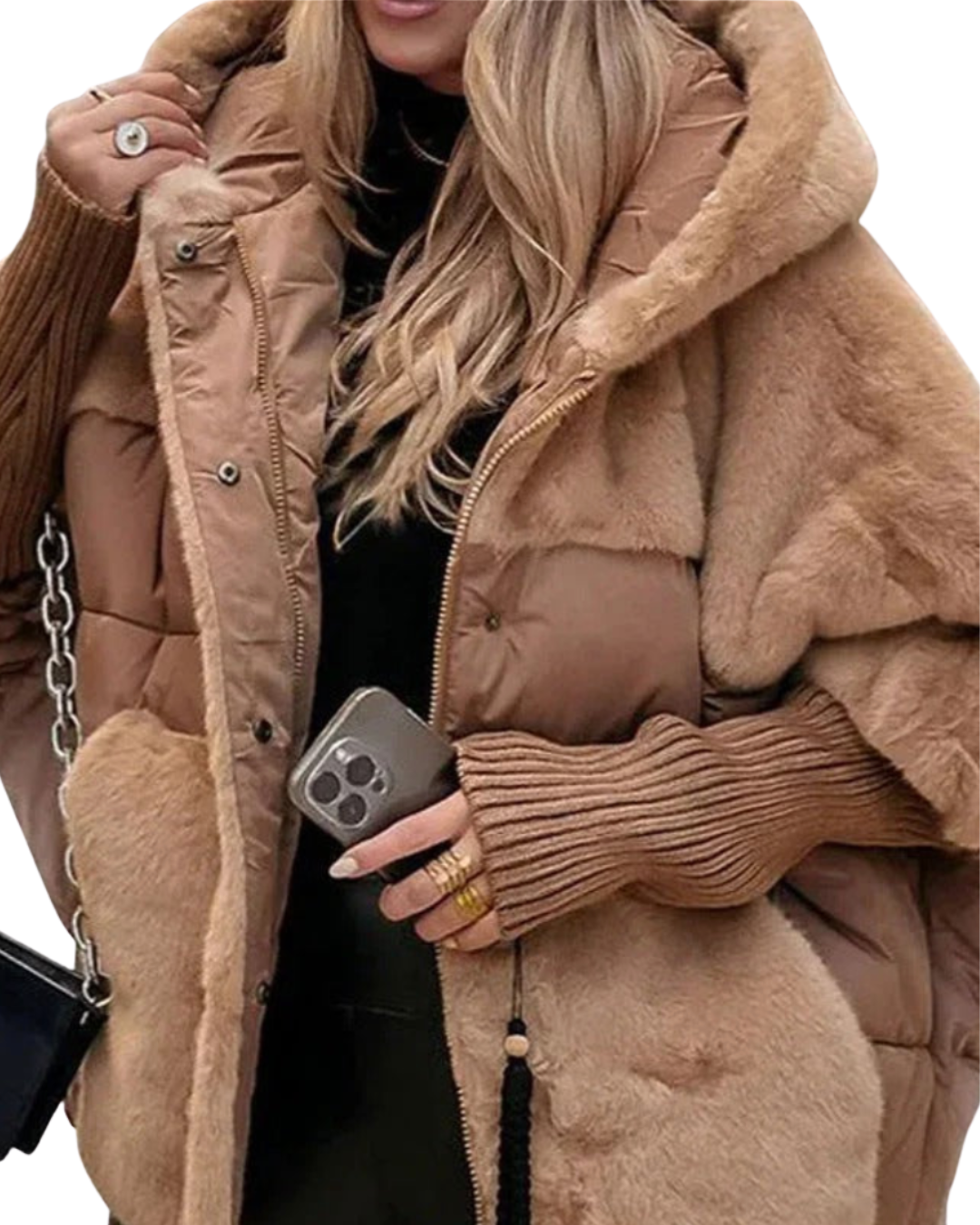 Dominika – Prešívaný kabát s kapucňou