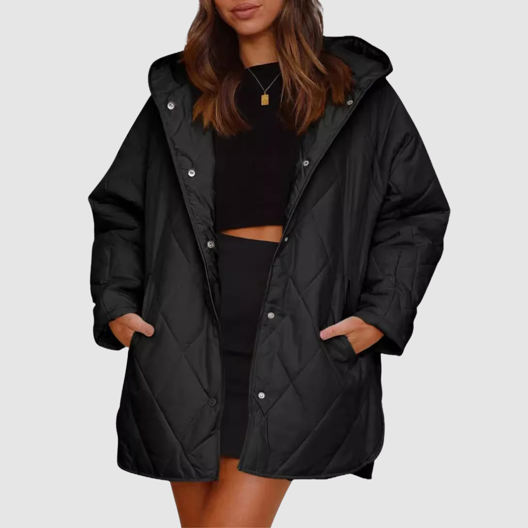 Kristýna – Oversize zimný kabát s kapucňou