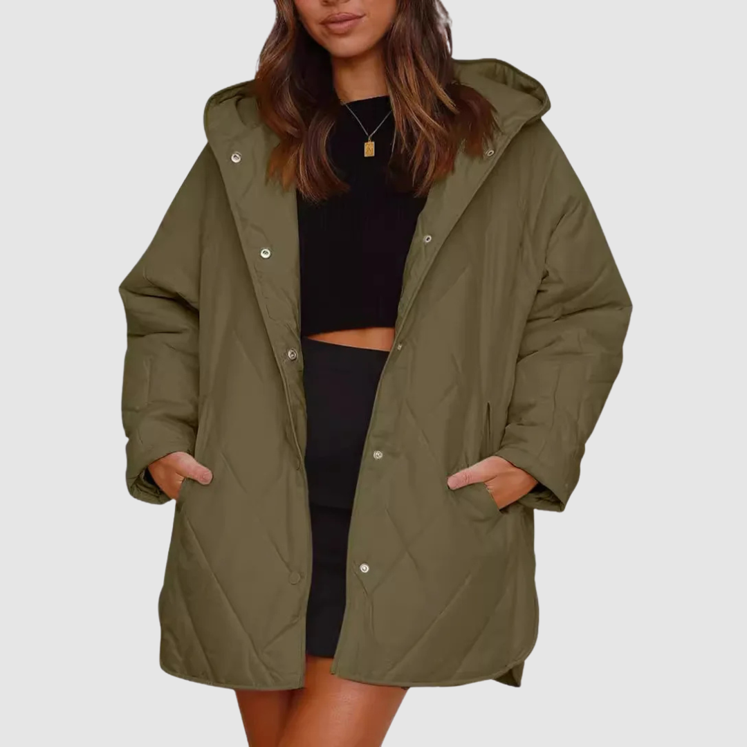 Kristýna – Oversize zimný kabát s kapucňou