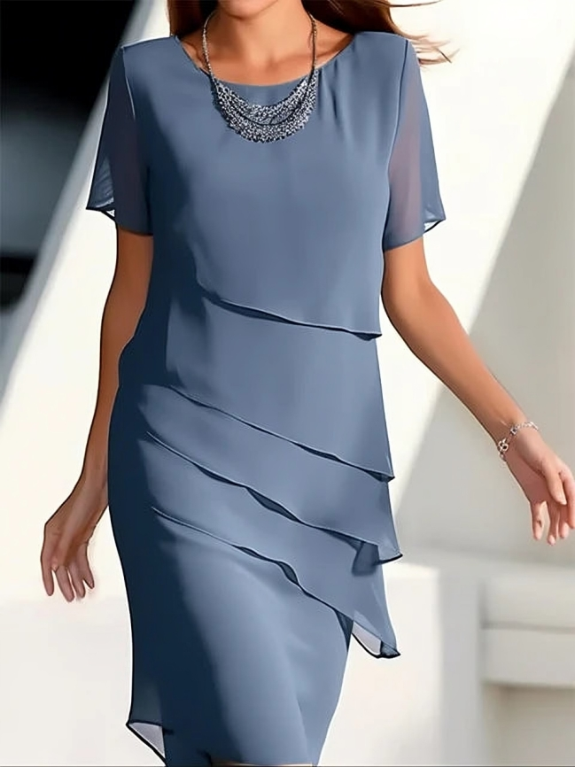 Kaylani | Elegantné midi šaty s krátkymi rukávmi